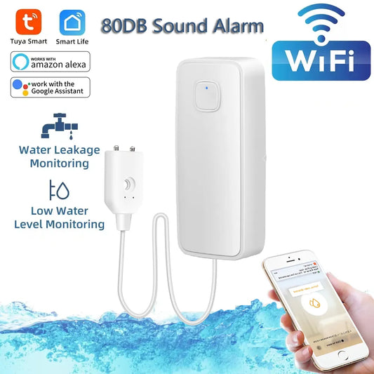 Smart WiFi Water Leak / Overflow Level Remote Detector & Sound Alarm System