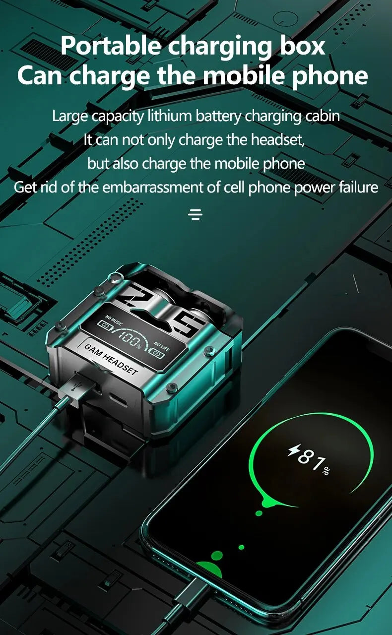 M25 TWS Hi-Fi Stereo & Noise Reduction HD Call Earphones with LED Self-Charging Case