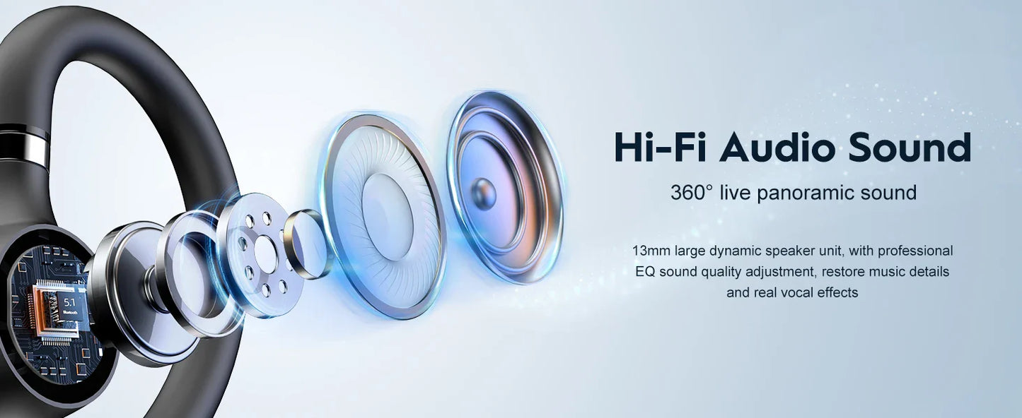 Bee M53 Dual-Mic Noise Cancelling Hi-Fi Audio Lightweight Headset with Charging Case