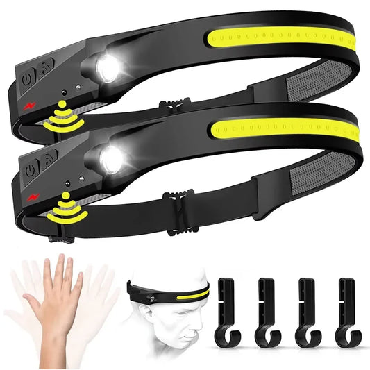 Wave Sensor 2 in 1 XPE+COB Rechargeable LED Headlamp