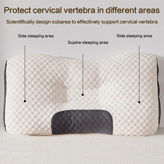 Cervical Support Orthopedic Neck Pillow with 3D Massage & Antibacterial Breathable Mesh