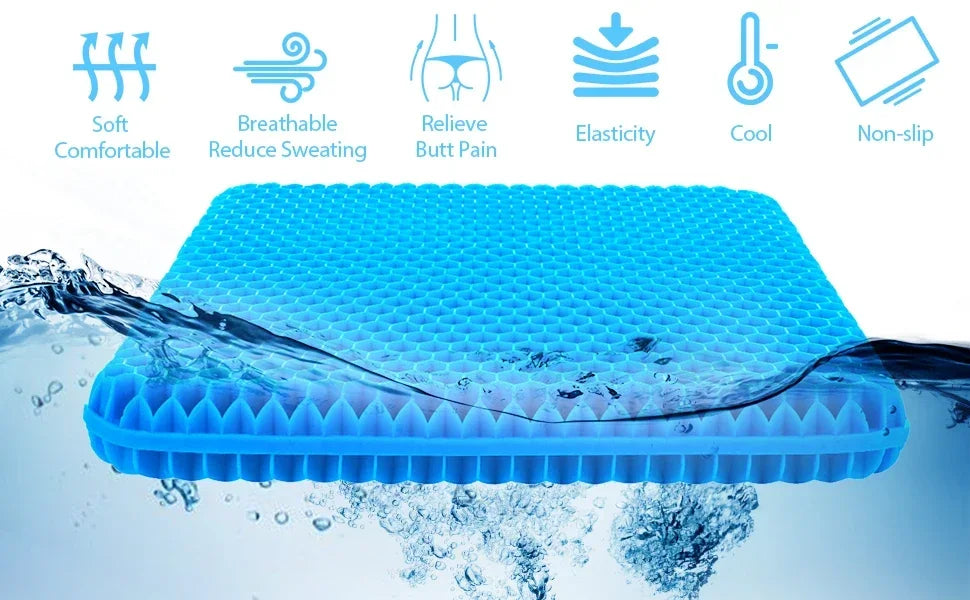 Ergonomic Shock-Absorbing Pressure Relief All-Day Comfort Gel Honeycomb Cushion