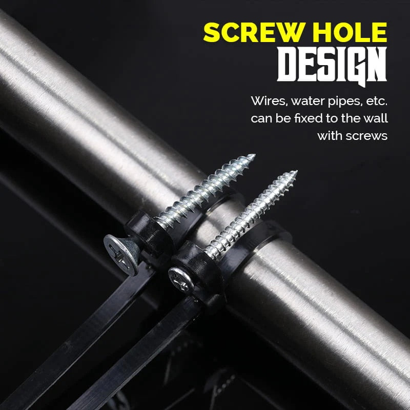 Self Locking Zip Ties with Screw Hole (100pcs)