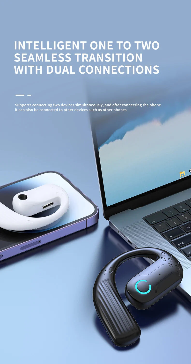 Comfort-Fit 180°Rotation Crystal Clear Calls & ENC Noise Reduction Stereo Sound Headset