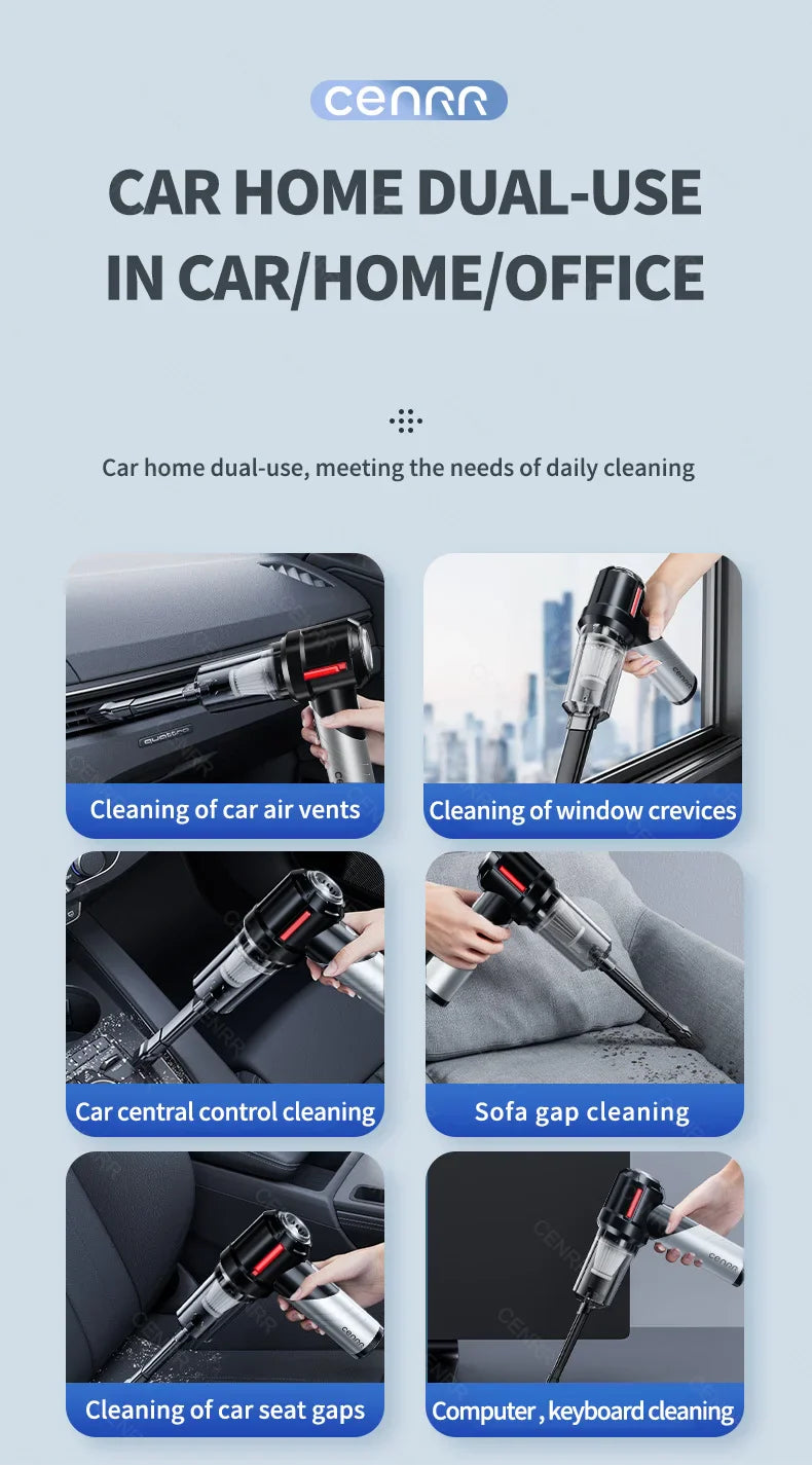 CENRR Powerful Handheld Wireless Dual Cleaning Functions Vacuum Cleaner
