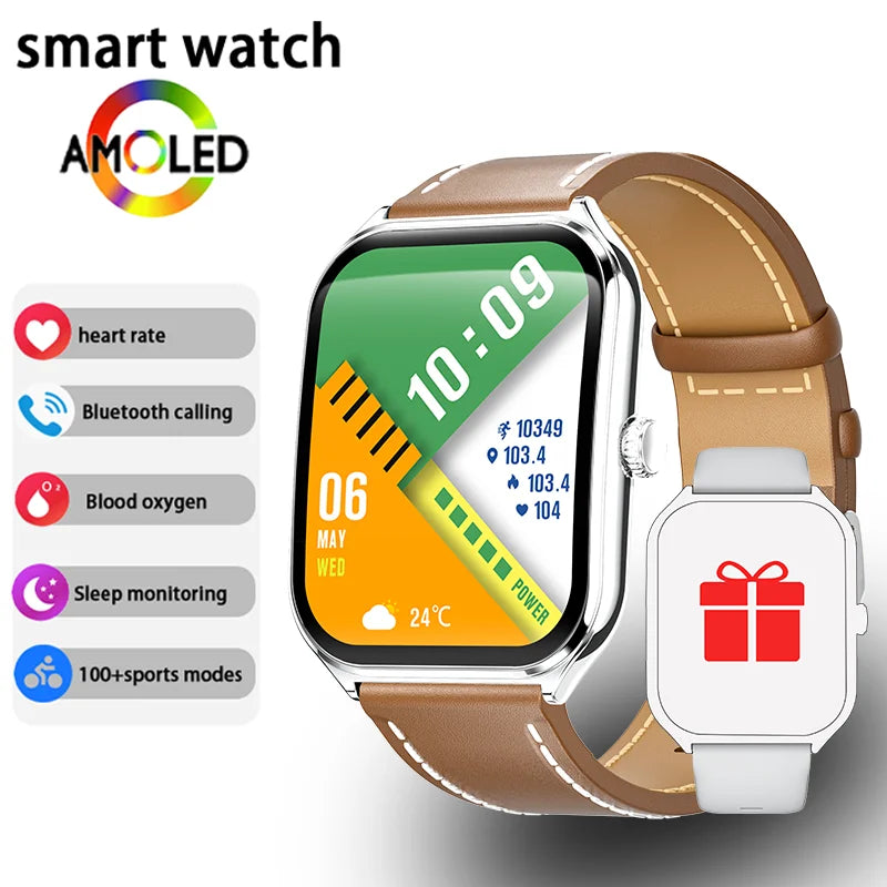 Ultra-Thin and Lightweight Brilliant 1.96” AMOLED Display Health Monitoring Smartwatch