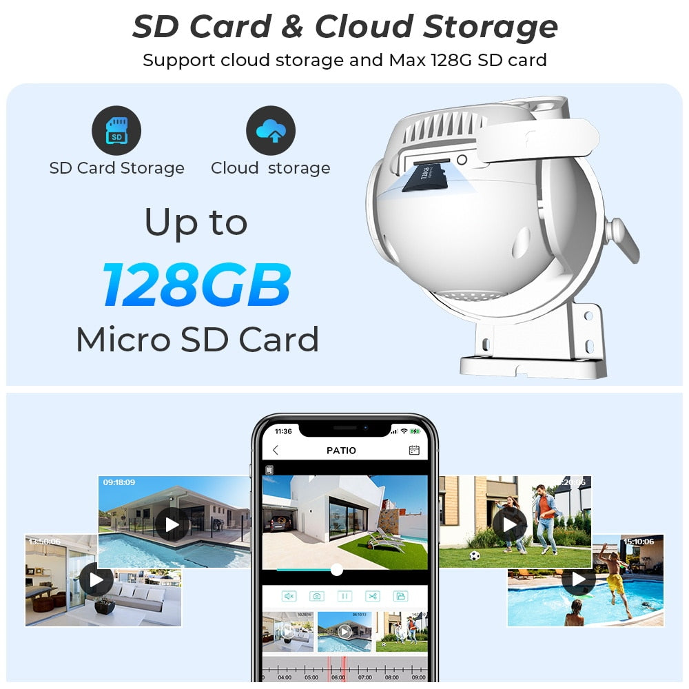 PTZ 4K HD Dual Lens/ Dual Screen Wifi Ai Smart Camera