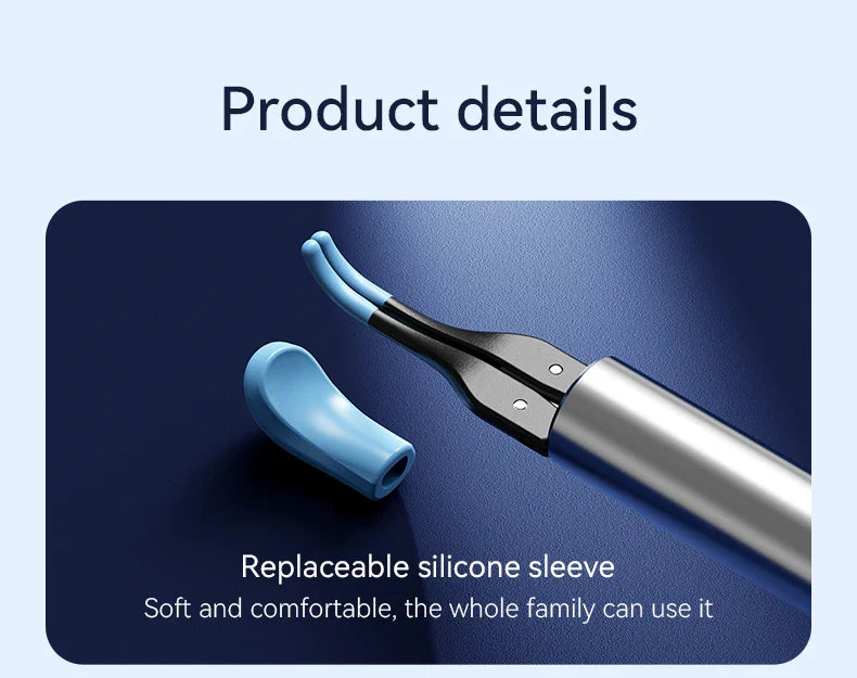 WiFi 3-in-1 Ear Otoscope- HD Camera 360° Precision Robotic Tweezer & Gentle Silicone Earpick