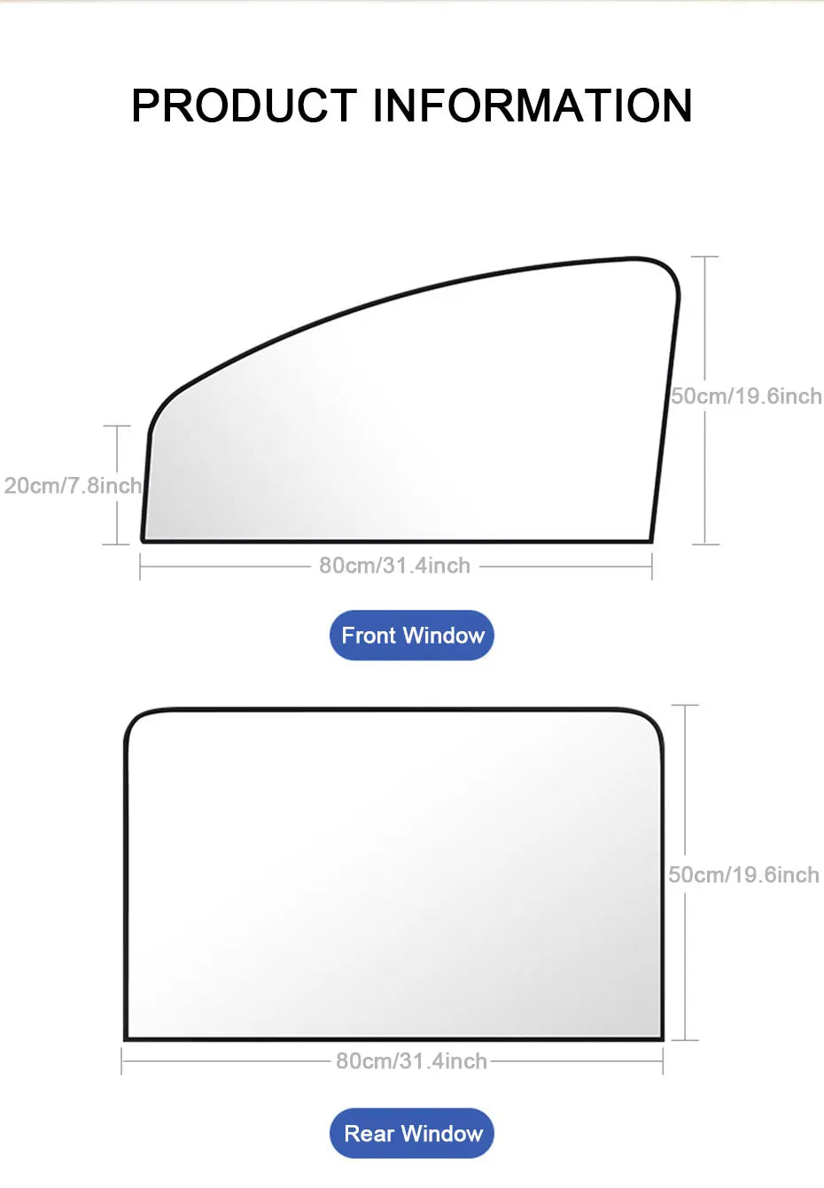 Universal Car Side Window Sunshades- 100% UV Block with Rearview Gap & Window-Operable Design