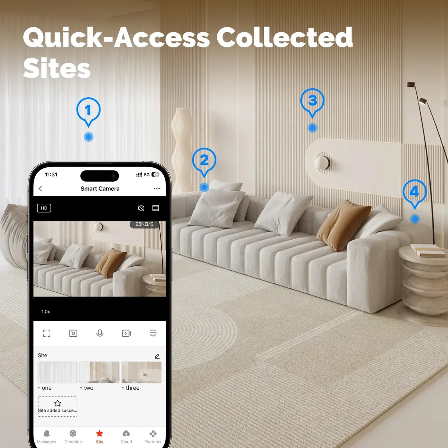 HD 4MP WiFi Night Vision Sound & Motion Detection Smart Security Camera