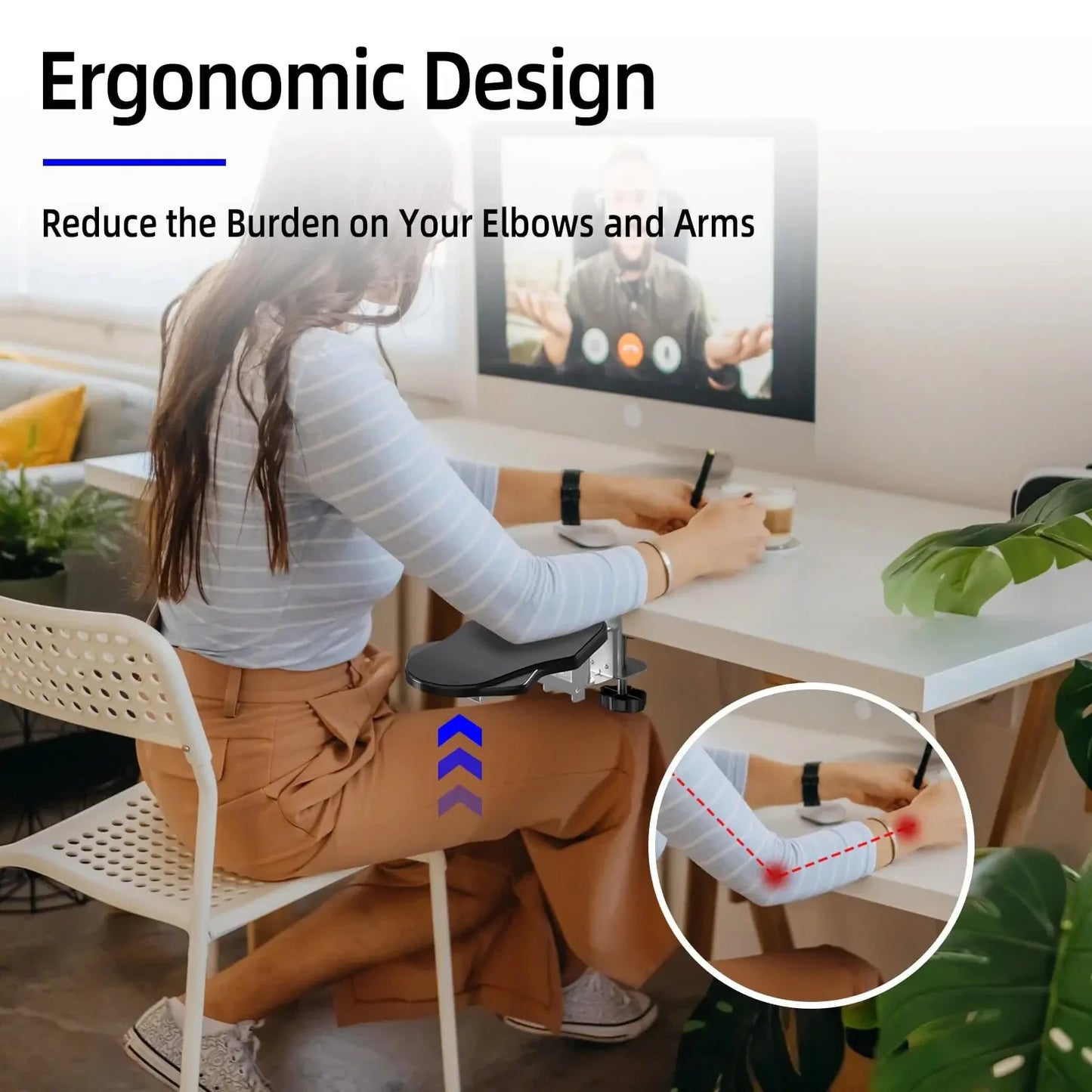ArmEase Ergonomic Rotating Desk Arm & Wrist Rest Healthy Posture Support Pad