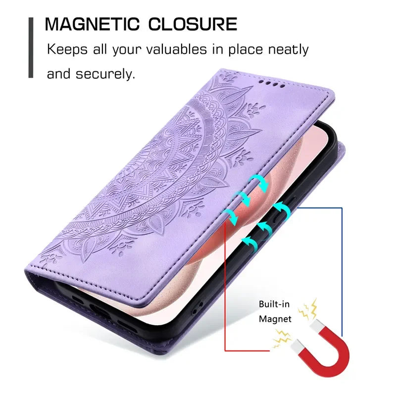 Full Screen Protection Deluxe Zipper Wallet Case with Foldable Kickstand for iPhone