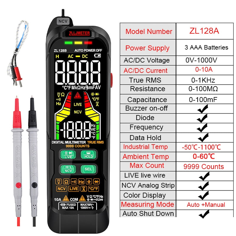 Professional Digital Current / Voltage Smart Multimeter