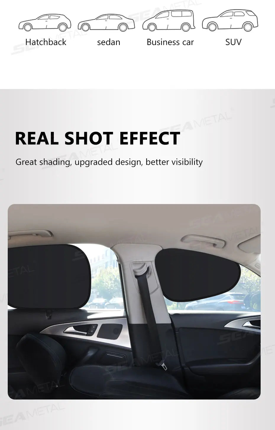 Glare Reduction & Skin Protection Electrostatic Car Window UV Blocking Sun Shade