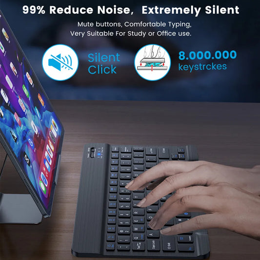Compact Bluetooth Wireless Ultra-Quiet Keyboard & Mouse For IOS / Android /  Windows