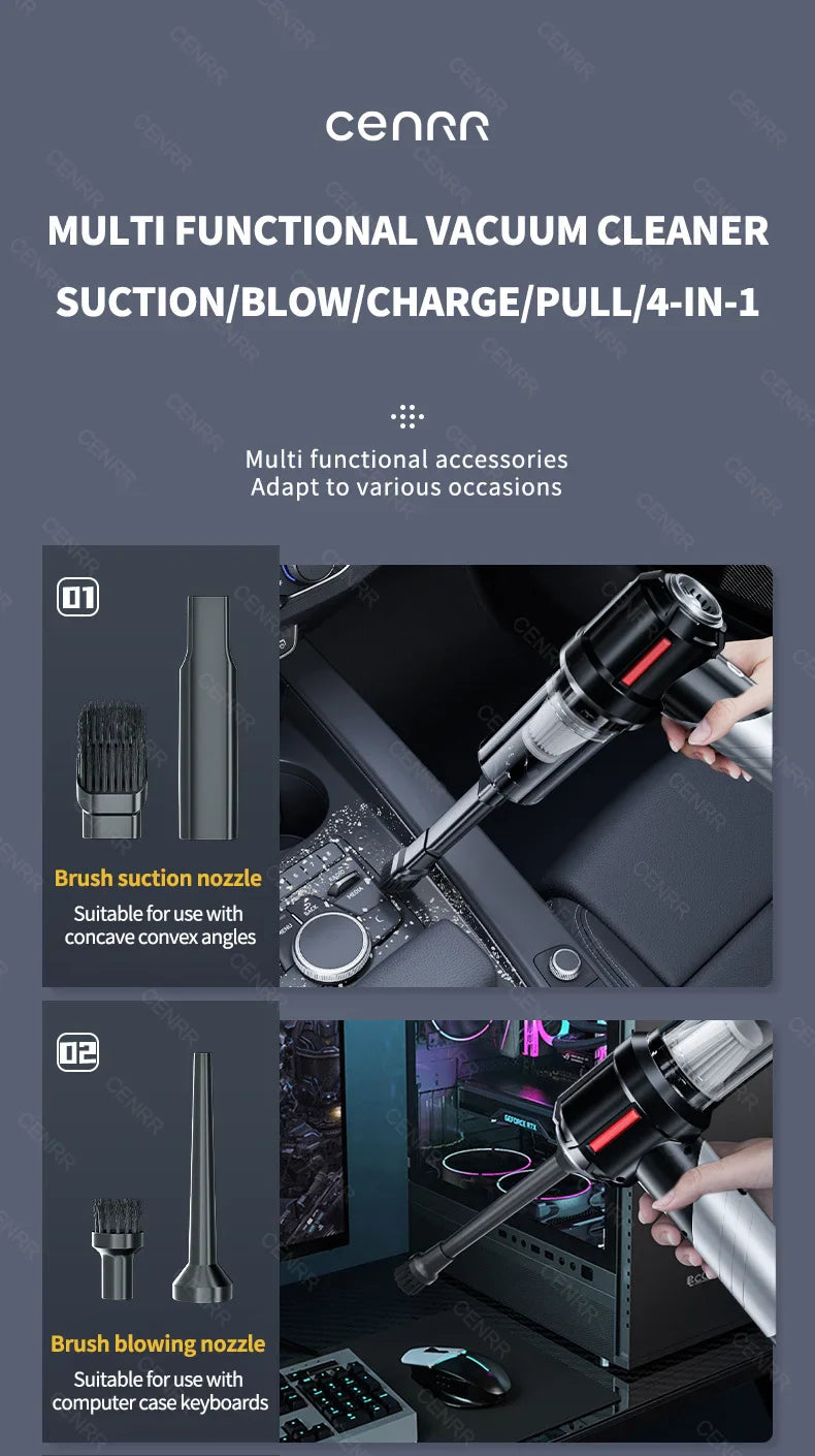 CENRR Powerful Handheld Wireless Dual Cleaning Functions Vacuum Cleaner