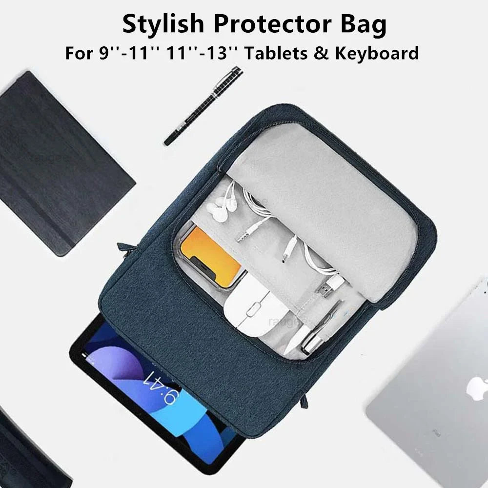 Premium 360° Protective 5 Pockets Tablet Sleeve with Plush Protection