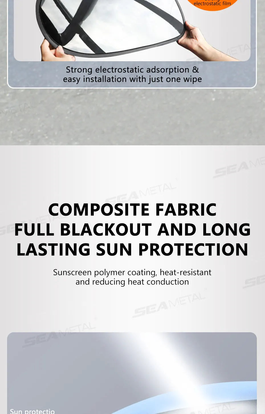 Glare Reduction & Skin Protection Electrostatic Car Window UV Blocking Sun Shade