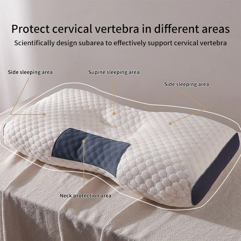 Cervical Support Orthopedic Neck Pillow with 3D Massage & Antibacterial Breathable Mesh