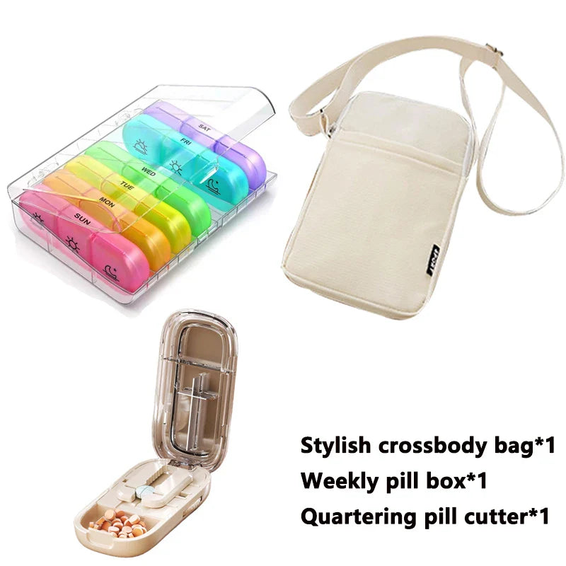 Japanese Smart Pills Splitter (Halved / Quartered) with Storage Organizer