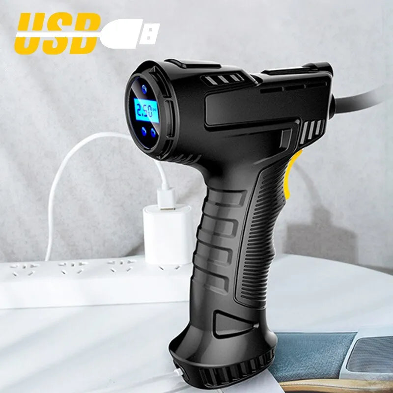 Wireless 120W Handheld Air Compressor Digital  Researchable Pump