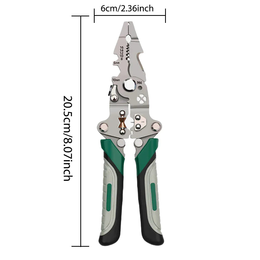 SmartFold Foldable Multi-Function Pulley Design Wire Stripper and Crimper