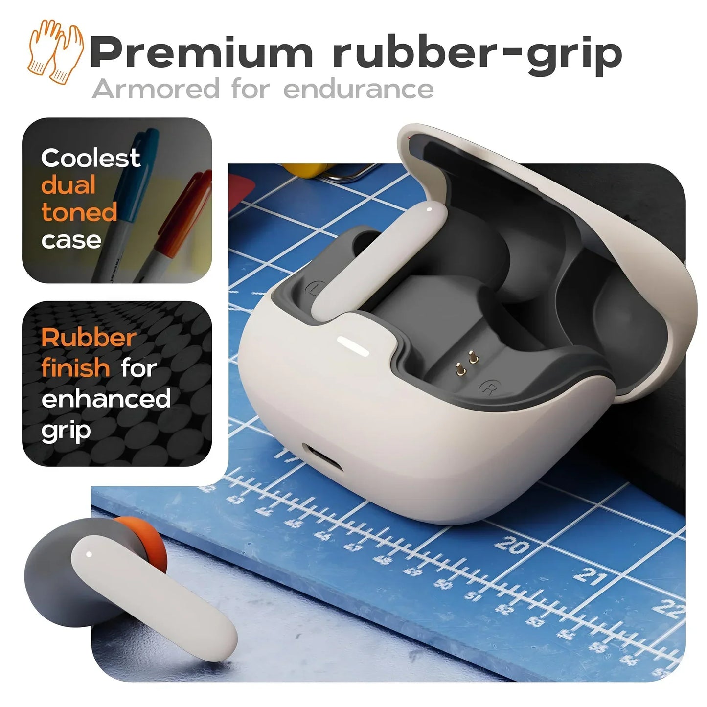 TWS Dual Microphone Earphones with Active Noise Cancellation & Ultra-low Latency