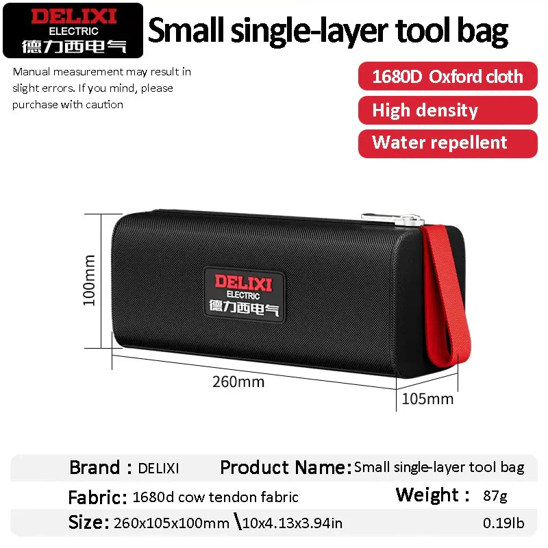DELIXI Japanese Heavy-Duty Waterproof Rugged Oxford Compact Tool Carrier