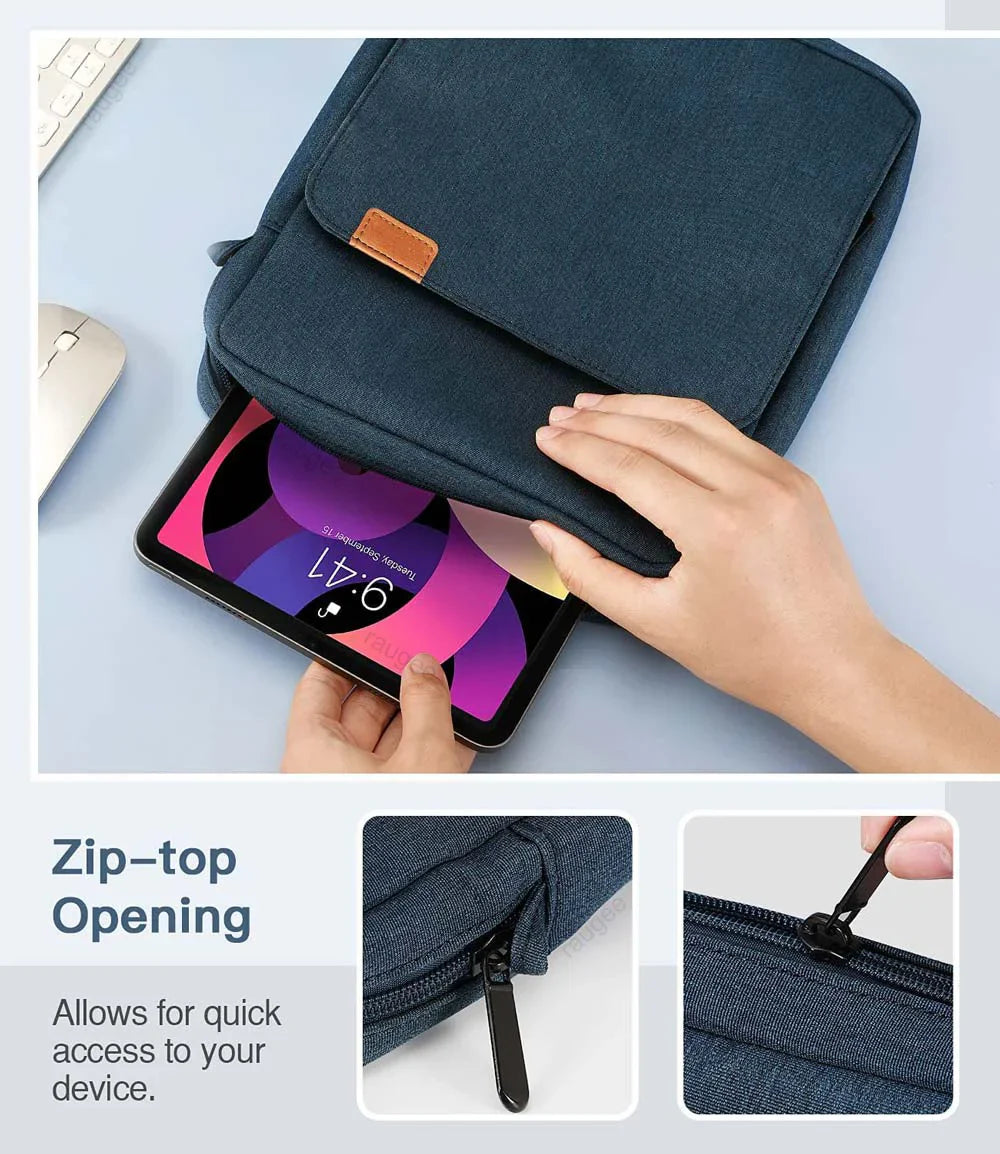 Premium 360° Protective 5 Pockets Tablet Sleeve with Plush Protection