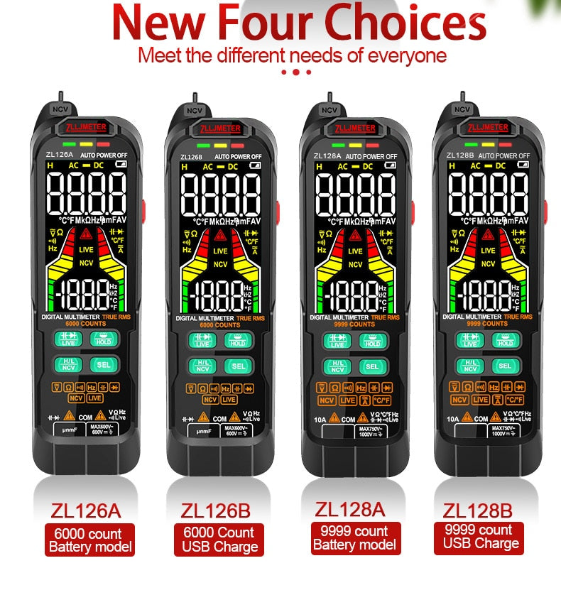 Professional Digital Current / Voltage Smart Multimeter