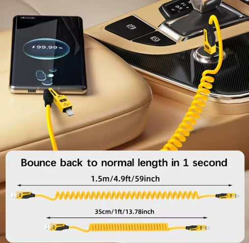 Fast Charging 65W Tangle-Free 4-in-1 Rotating Head 6A High-Speed Cable