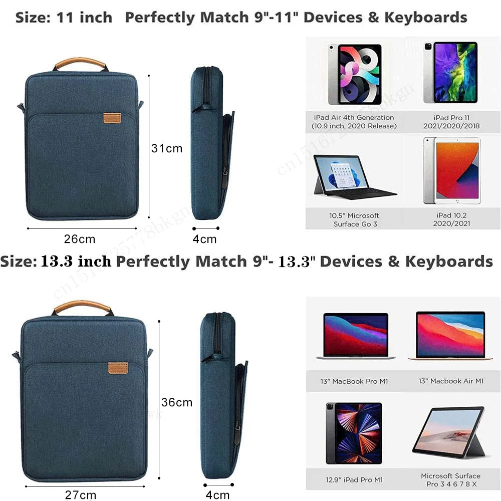 Premium 360° Protective 5 Pockets Tablet Sleeve with Plush Protection