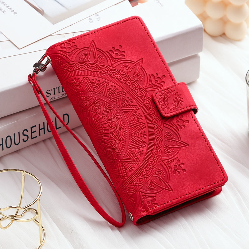 Full Screen Protection Deluxe Zipper Wallet Case with Foldable Kickstand for iPhone