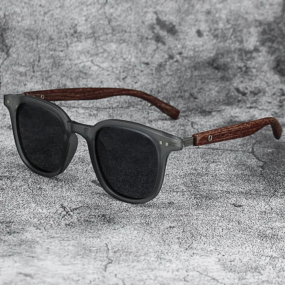 Trendy Retro Wood Grain Unisex Polarized UV Protection Sunglasses