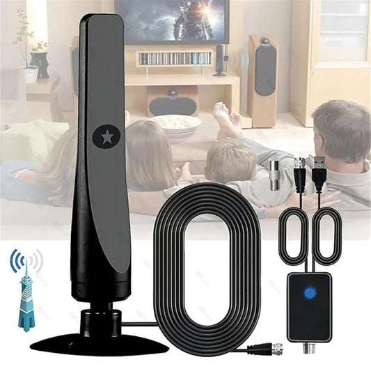 4K HD Long-Range Advanced Signal Amplifier & Noise Filtering Indoor TV Antenna