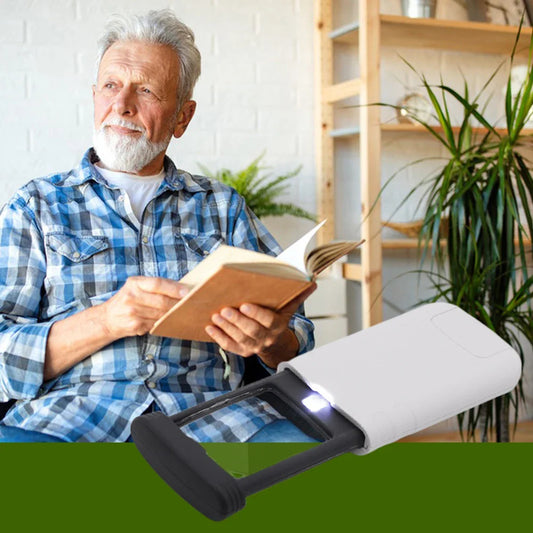 EZRead Senior-Friendly 4X Foldable LED Pocket LED Illuminated Magnifier