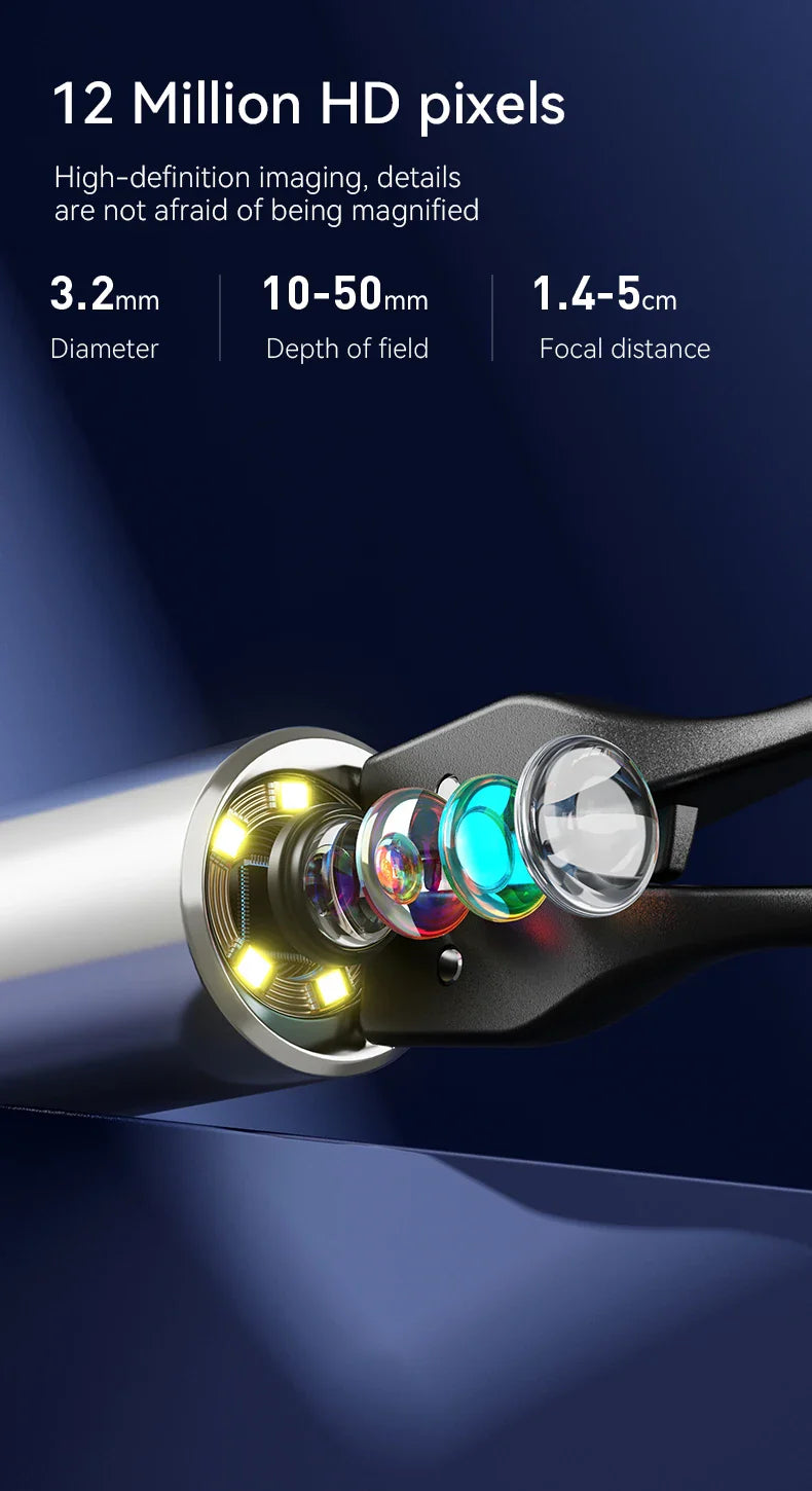 WiFi 3-in-1 Ear Otoscope- HD Camera 360° Precision Robotic Tweezer & Gentle Silicone Earpick