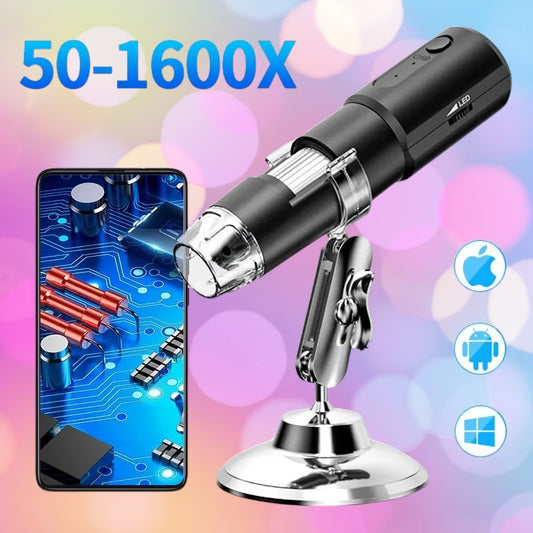 Wifi Digital Microscope 50X-1600X Magnification With Adjustable Stand for IOS & Android