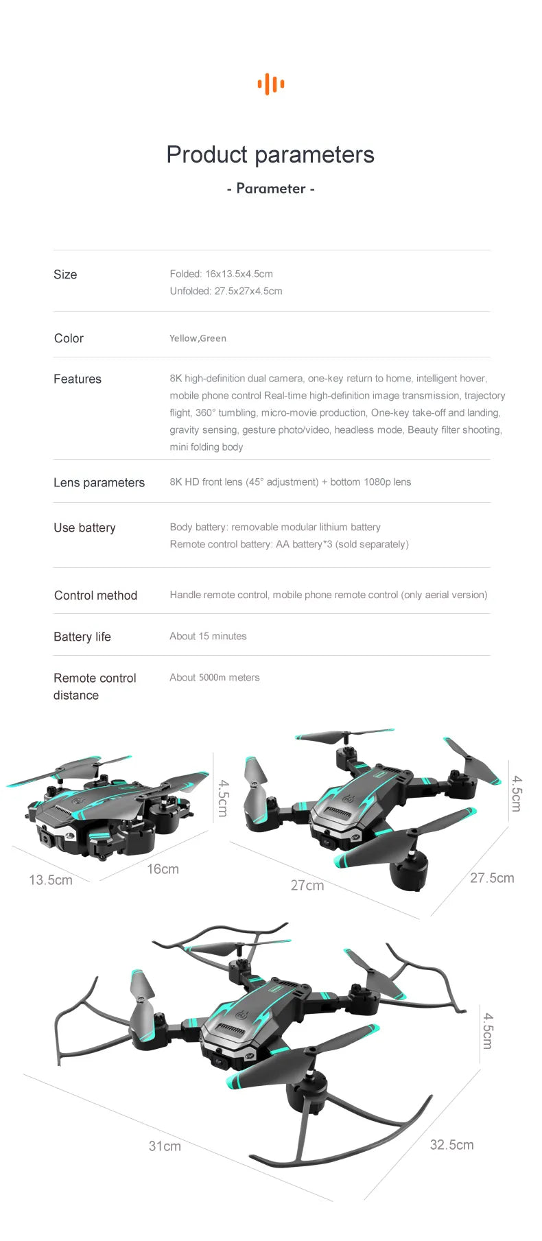 Professional 8K Dual Camera 5G HD Aerial Photography GPS Drone