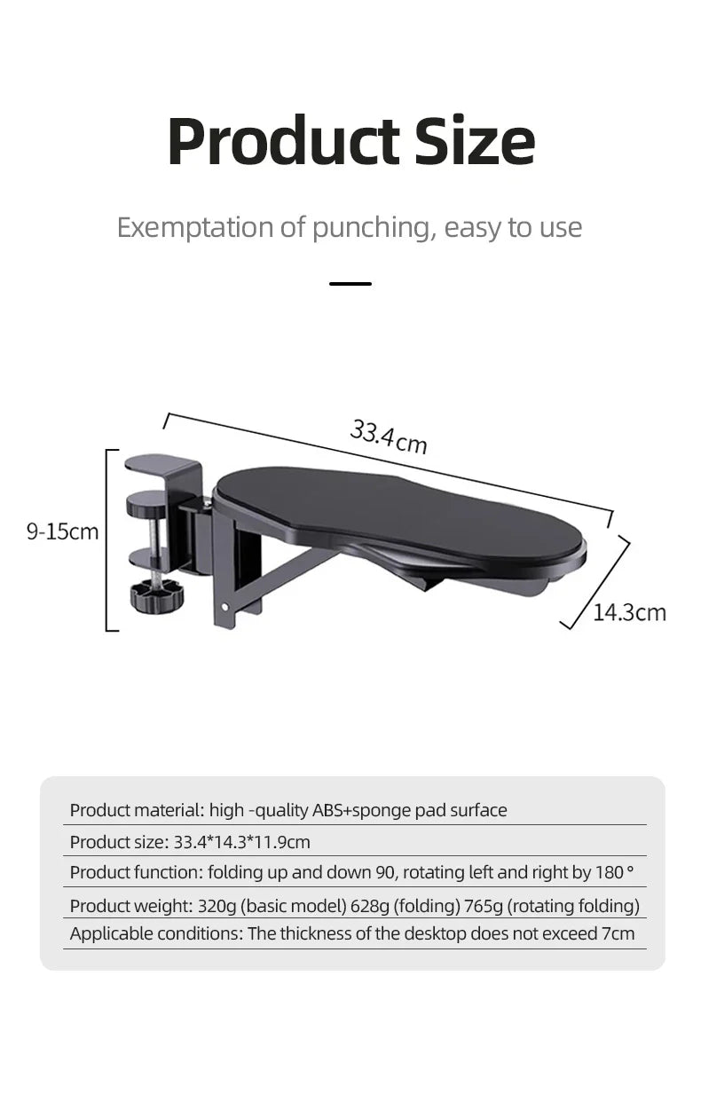 ArmEase Ergonomic Rotating Desk Arm & Wrist Rest Healthy Posture Support Pad