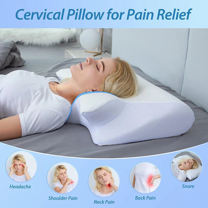 Cervical Support Orthopedic 2-in-1 Memory Foam Neck & Shoulder Pressure Relief Pillow