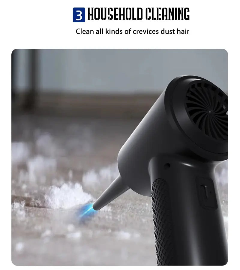 Deep Cleaning Cordless Compressed Air Duster with LED Light