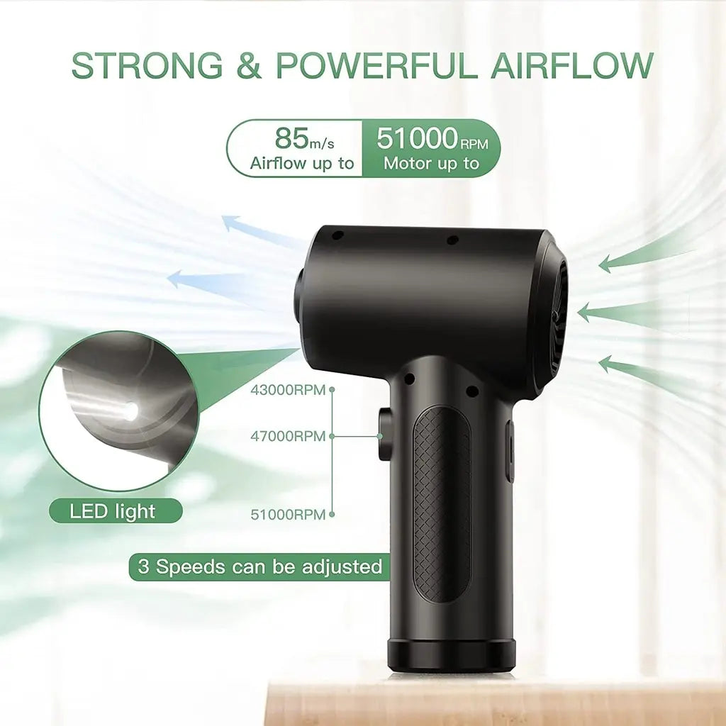 Deep Cleaning Cordless Compressed Air Duster with LED Light