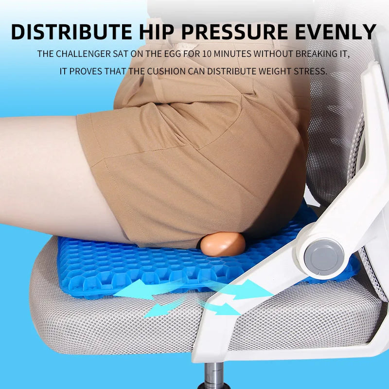 Ergonomic Shock-Absorbing Pressure Relief All-Day Comfort Gel Honeycomb Cushion