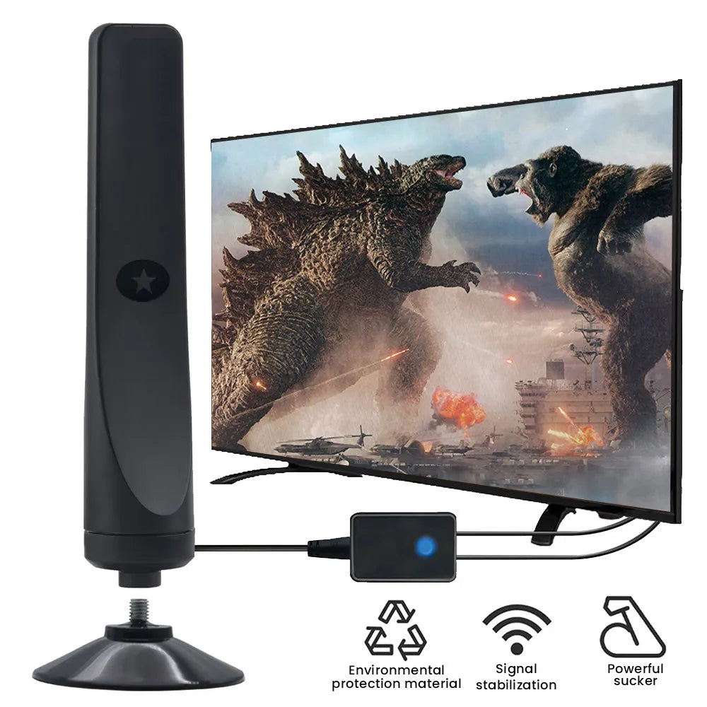 4K HD Long-Range Advanced Signal Amplifier & Noise Filtering Indoor TV Antenna