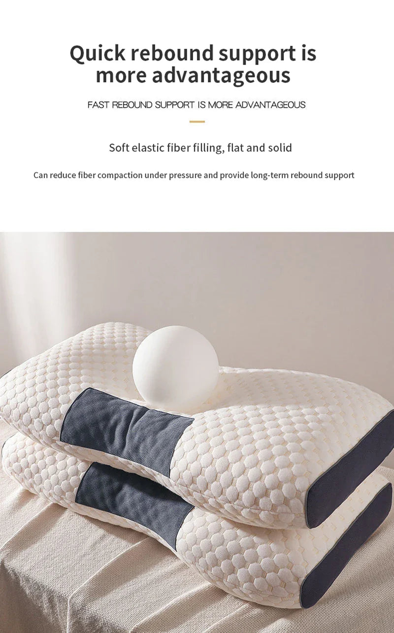 Cervical Support Orthopedic Neck Pillow with 3D Massage & Antibacterial Breathable Mesh