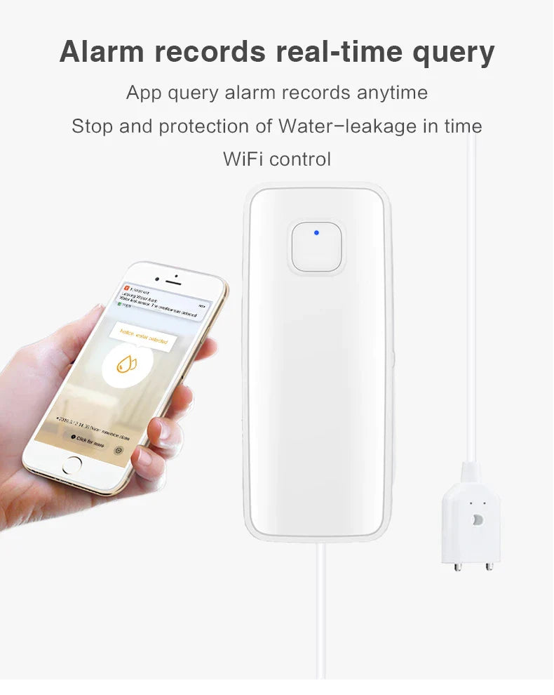 Smart WiFi Water Leak / Overflow Level Remote Detector & Sound Alarm System