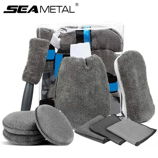 Car Detailing Cleaning Microfiber Full Pro Kit ( 9pcs )