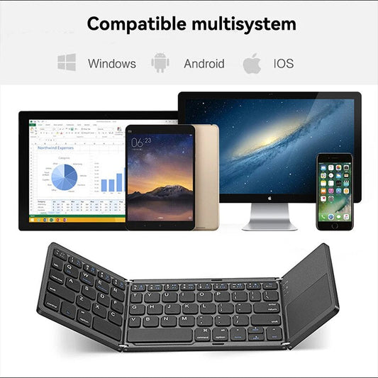 Palm-sized Foldable Bluetooth Keyboard with Touchpad