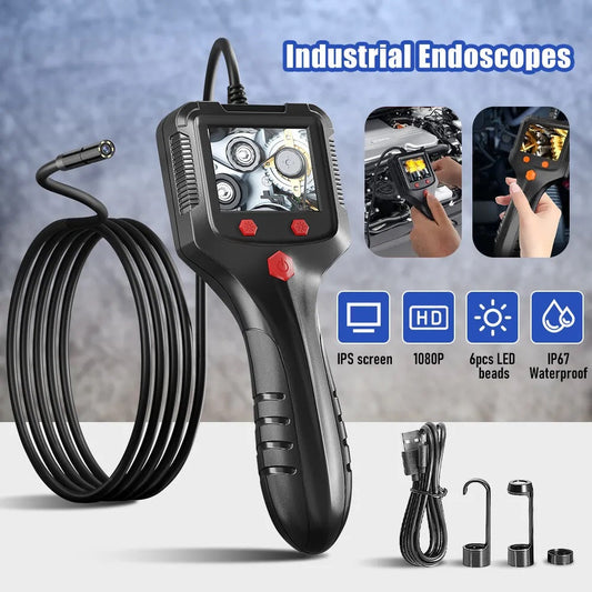Waterproof HD 1080P Endoscope Camera with 2.4 In IPS Screen